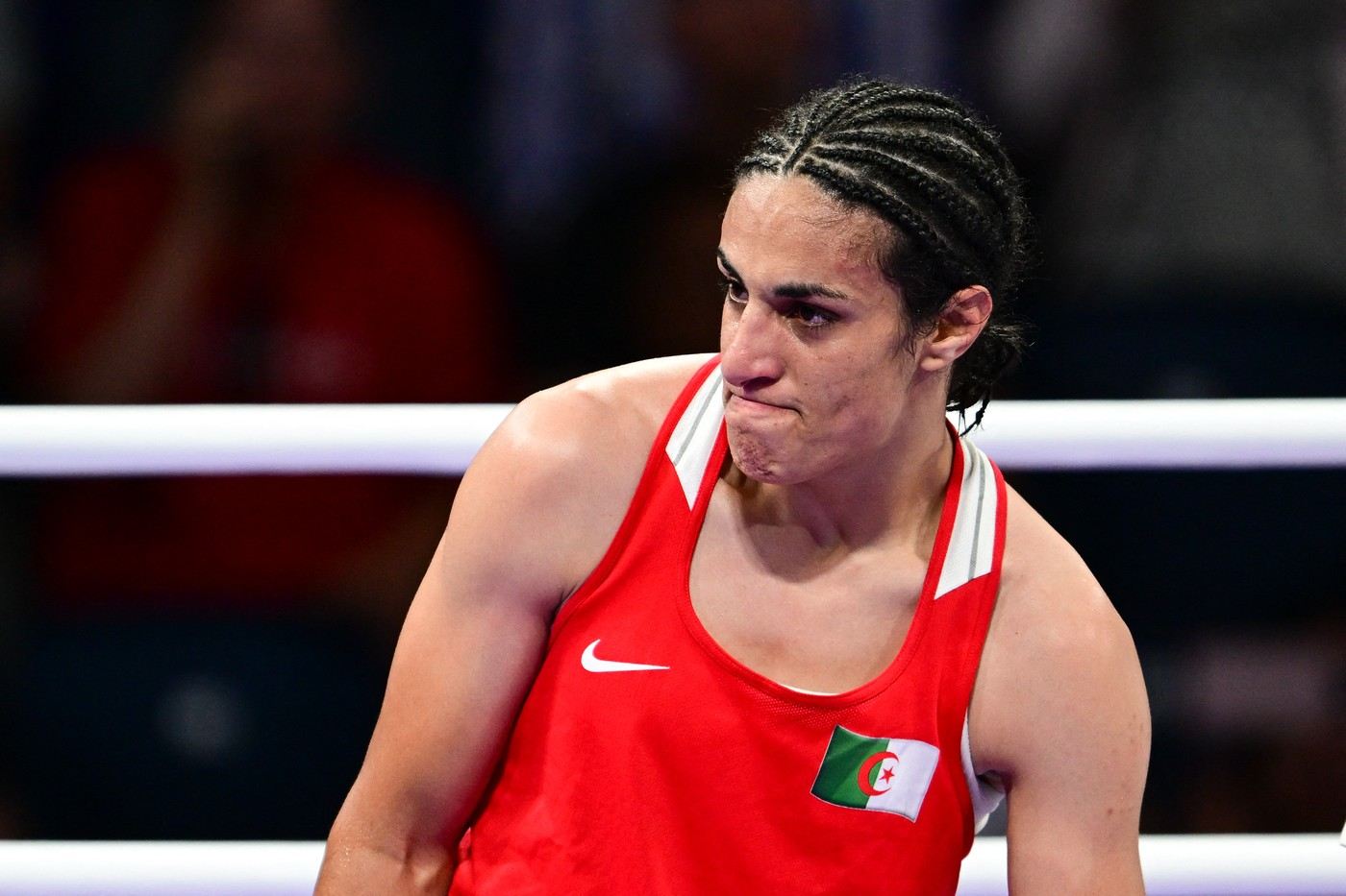 Imane Khelif na olympiádě.