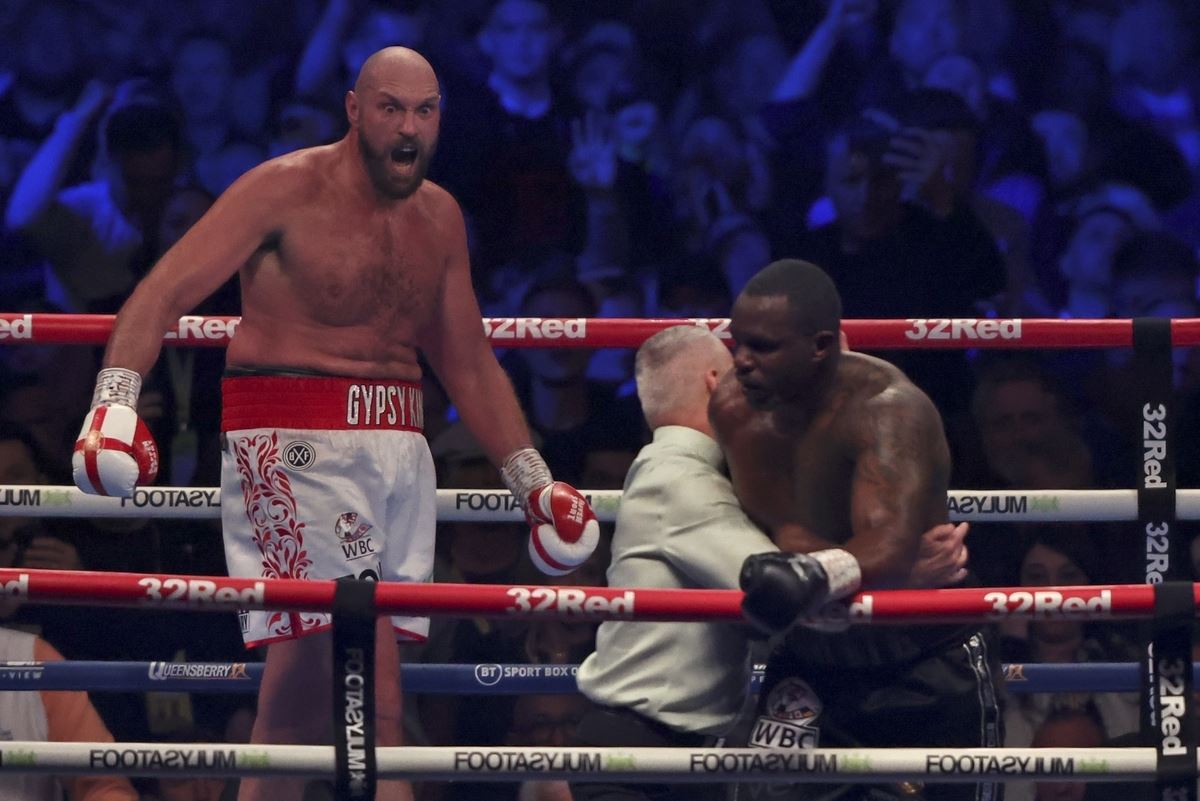 Tyson Fury a velké emoce.