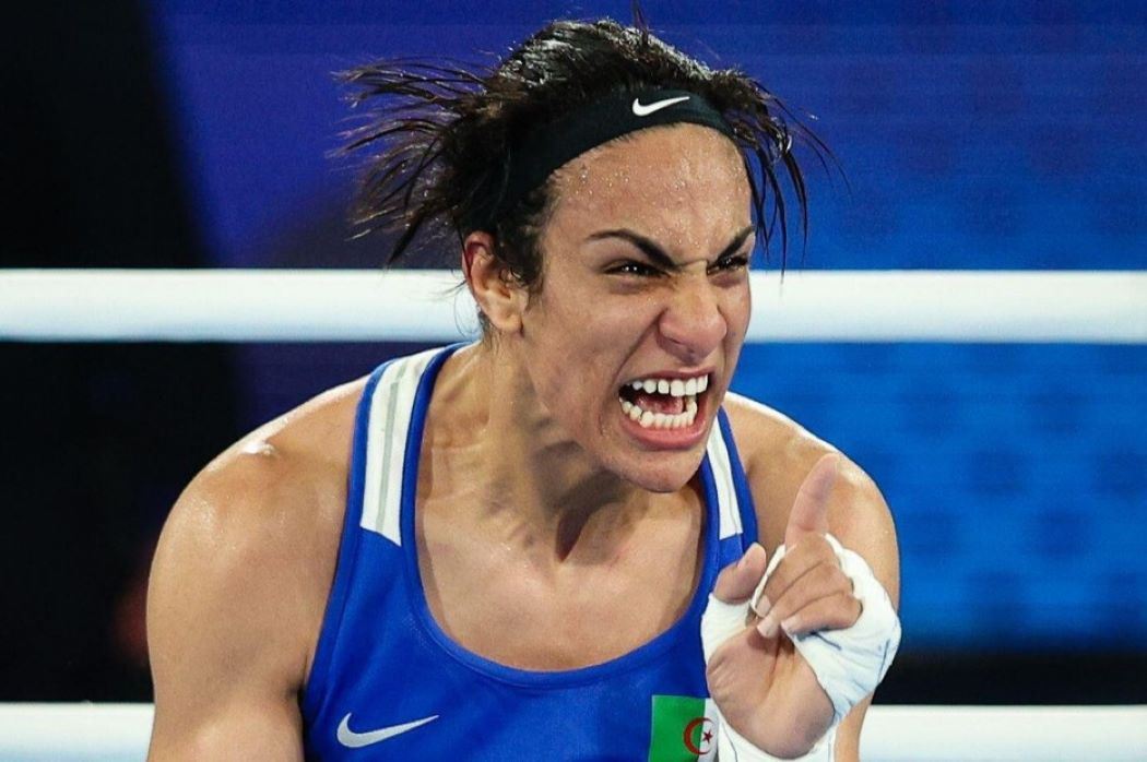 Imane Khelif na olympiádě v Paříži.