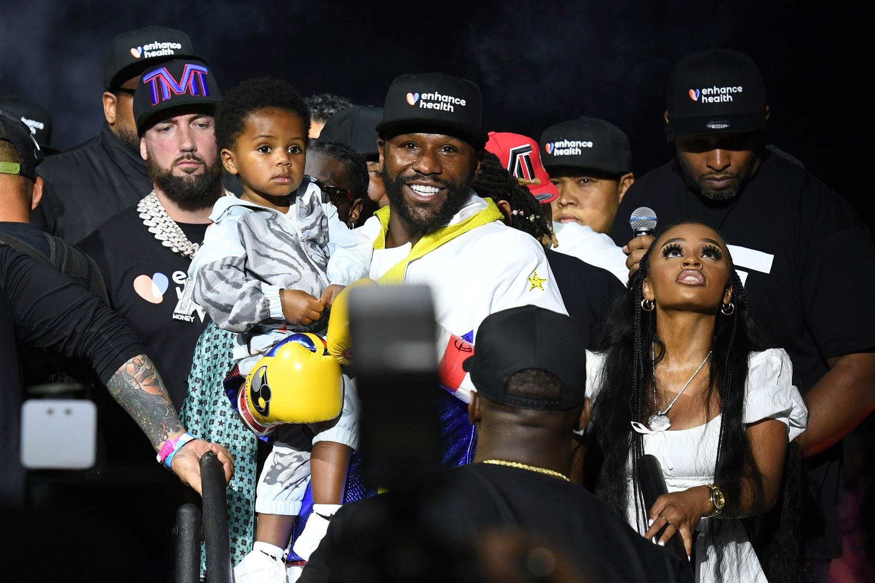 Floyd Mayweather s nejbližšími.