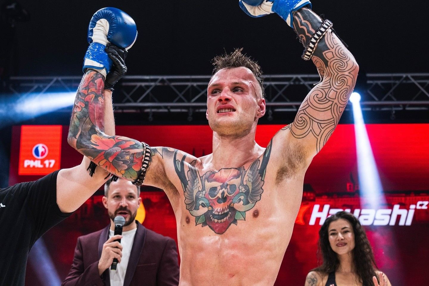 Dominik Tabor, vítěz hlavního zápasu v Praze na PML 17.