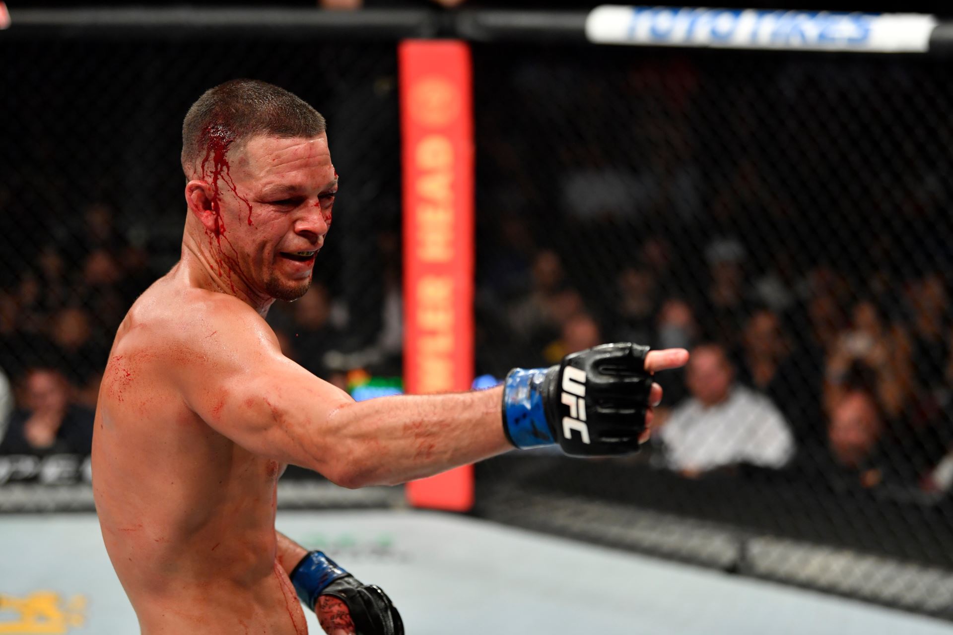 Nate Diaz ve svém živlu.