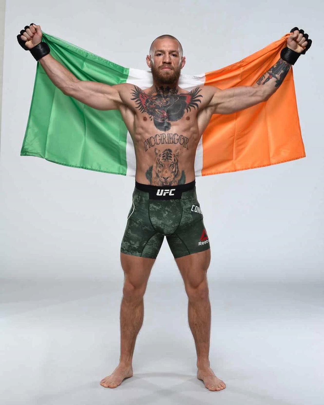 Conor McGregor s irskou vlajkou.