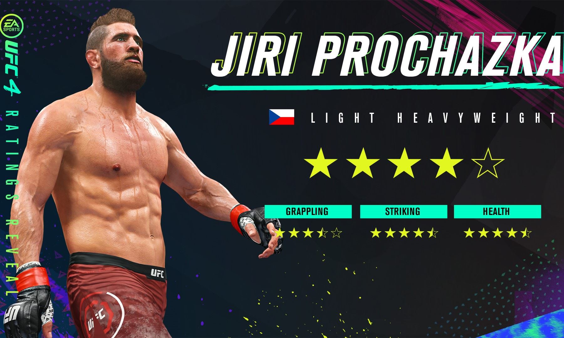 Jiří Procházka v počítačové hře UFC 4.