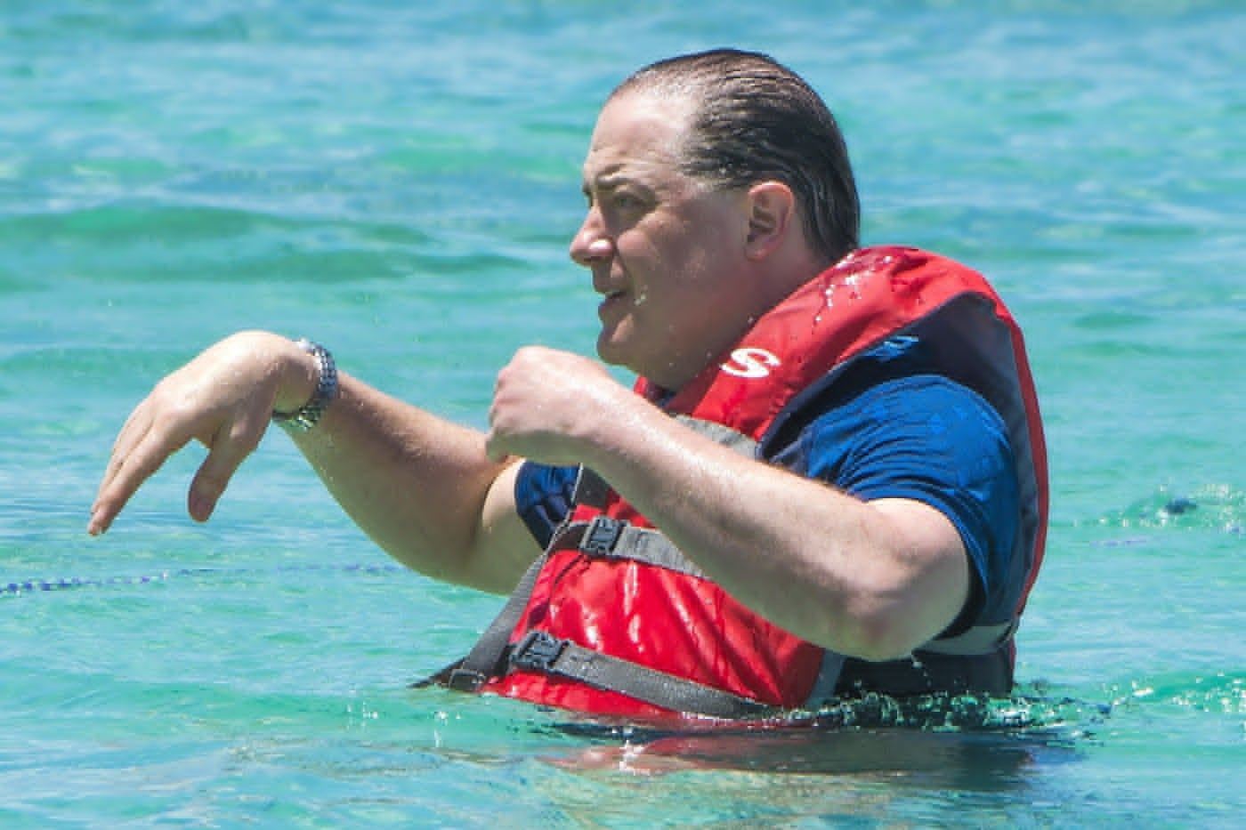 Brendan Fraser a jeho forma z roku 2018.