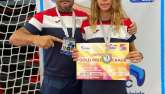 S otcem Lukášem po vyhraném mezinárodním turnaji WAKO K-1 WORLD GRAND PRIX 2020.