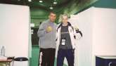 Fotka ve společné šatně s Peter Aertsem na finále WGP K1 v Tokiu 2001.