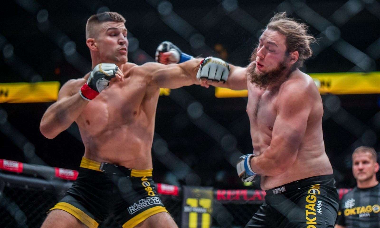 Miloš Petrášek v souboji s Jeremy Kimballem ZDROJ: OKTAGON MMA